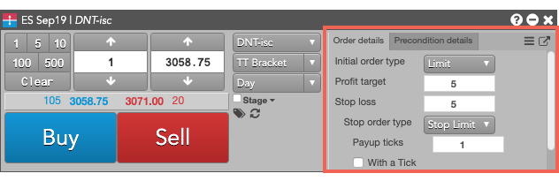 TT Order Type parameters